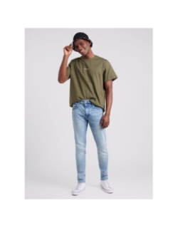 T-shirt loose logo centré kaki homme - G Star