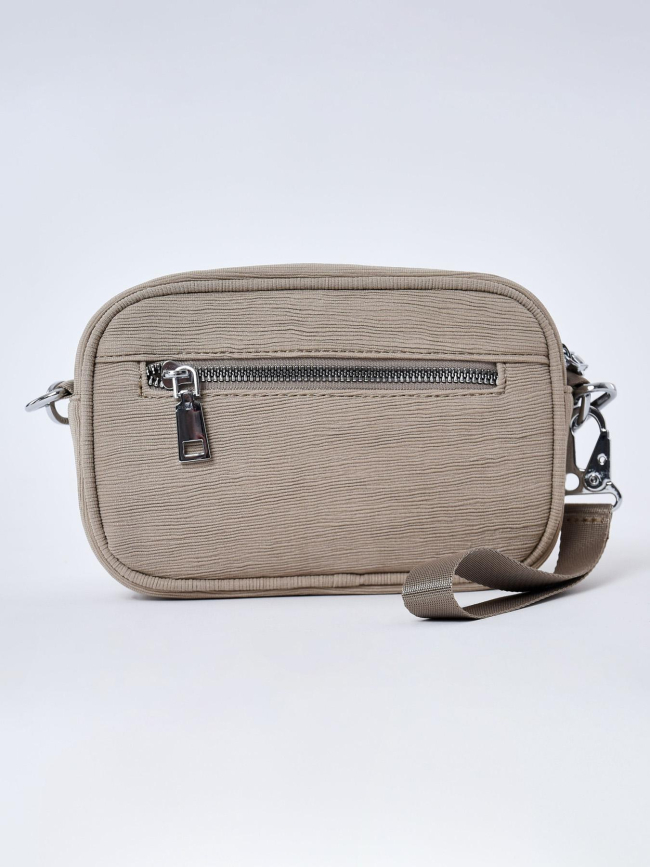 Sac bandoulière logo brodé beige femme - Project X Paris