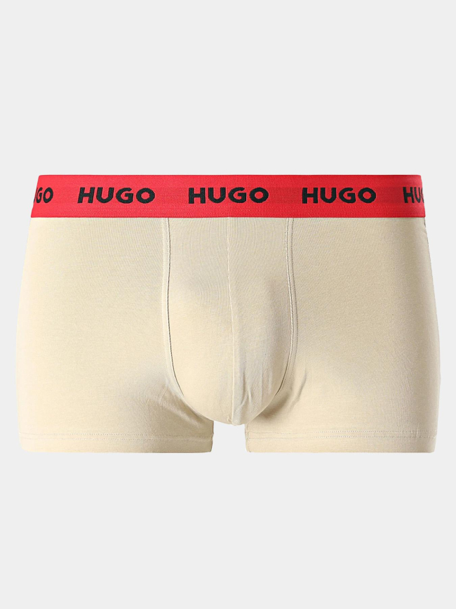 Pack 3 boxers stretch noir bleu beige homme - Hugo