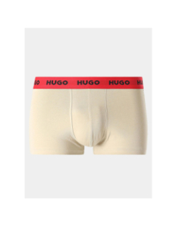 Pack 3 boxers stretch noir bleu beige homme - Hugo