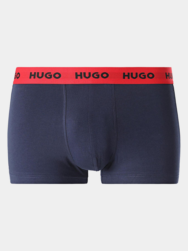 Pack 3 boxers stretch noir bleu beige homme - Hugo