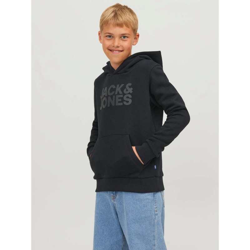 Sweat à capuche jjecorp logo noir enfant - Jack & Jones