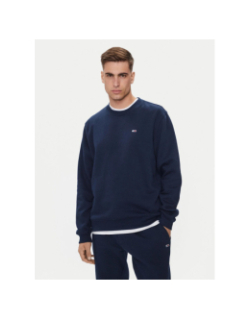 Sweat uni regular logo bleu marine homme - Tommy Jeans