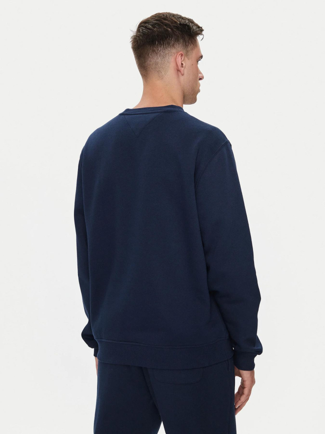 Sweat uni regular logo bleu marine homme - Tommy Jeans