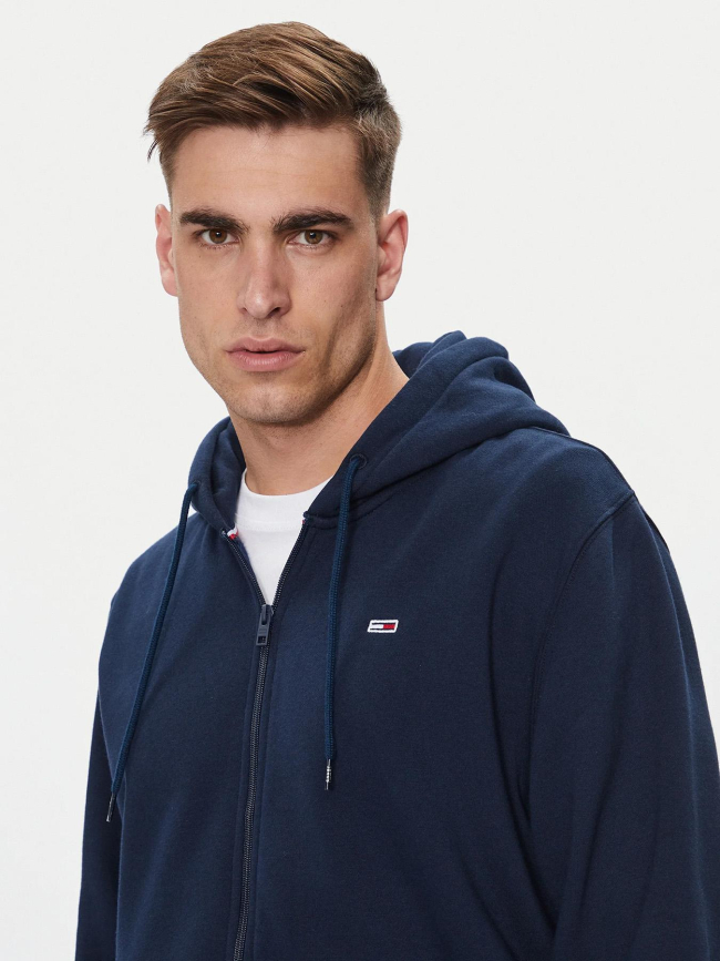 Sweat zippé à capuche reg flag bleu marine homme - Tommy Jeans