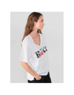 T-shirt col v auldi blanc femme - Le Temps Des Cerises