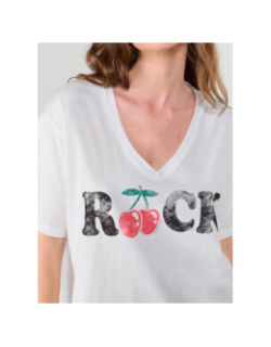 T-shirt col v auldi blanc femme - Le Temps Des Cerises