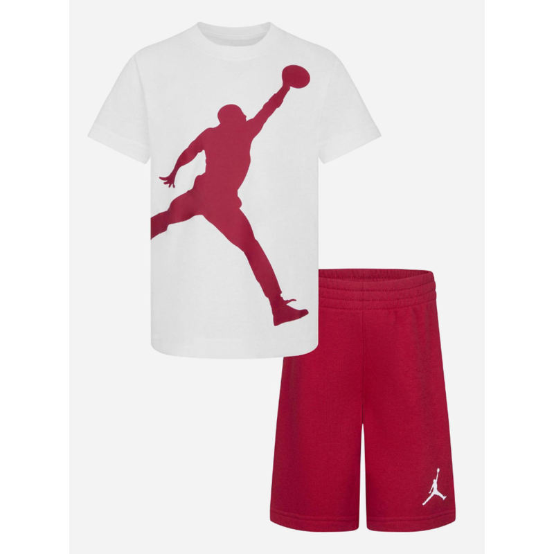 Ensemble short t-shirt jumbo blanc/rouge enfant - Jordan