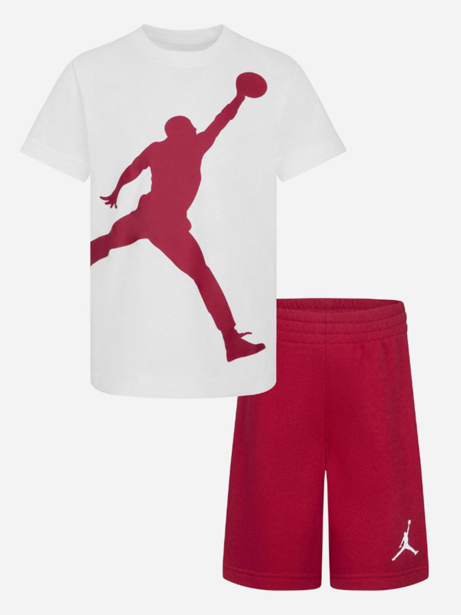 Ensemble short t-shirt jumbo blanc/rouge enfant - Jordan