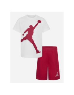 Ensemble short t-shirt jumbo blanc/rouge enfant - Jordan