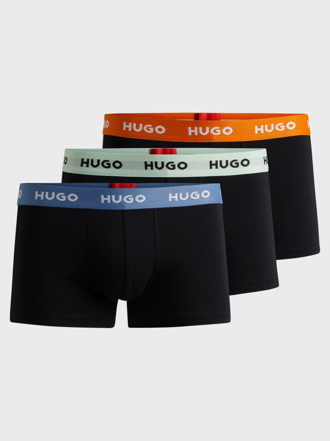 Pack 3 boxers stretch bandes colorées noir homme - Hugo