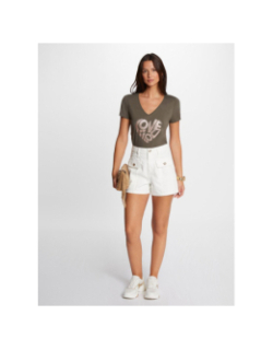 T-shirt col v dcool kaki femme - Morgan