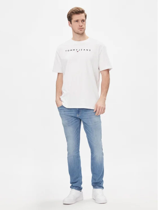 T-shirt regular linear logo blanc homme - Tommy Jeans