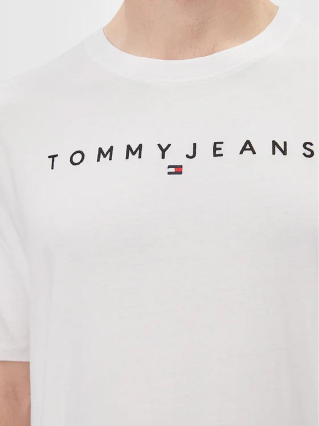 T-shirt regular linear logo blanc homme - Tommy Jeans