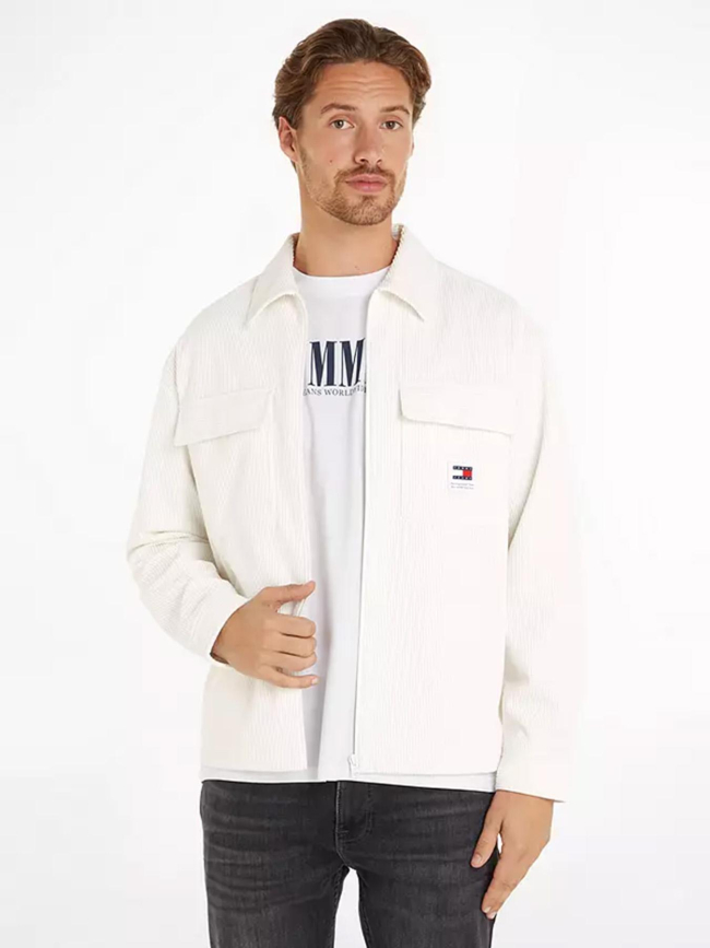 Surchemise chunky corduroy blanc homme - Tommy Jeans