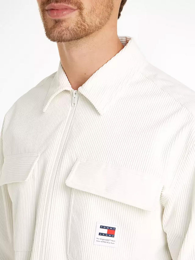 Surchemise chunky corduroy blanc homme - Tommy Jeans