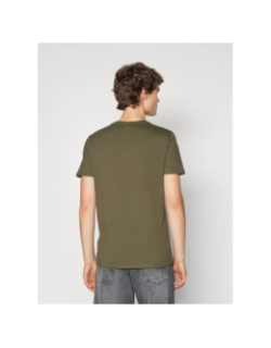 T-shirt slim logo brodé kaki homme - Tommy Jeans