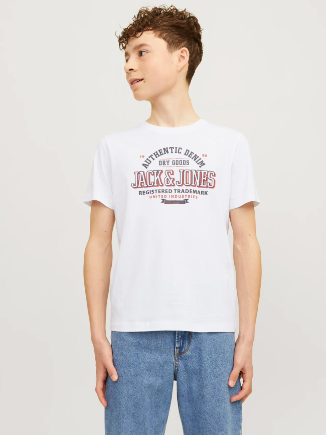 T-shirt logo 2 couleurs blanc garçon - Jack & Jones