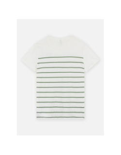 T-shirt kogemily life à rayures blanc/vert fille - Only