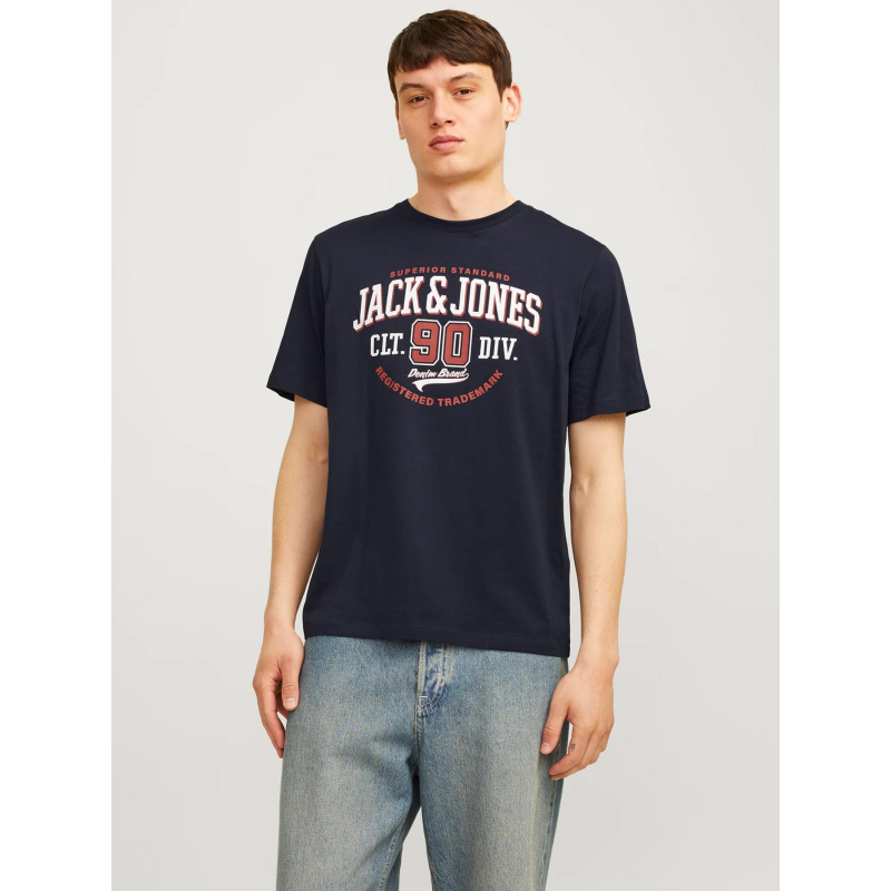 T-shirt logo o-neck bleu marine homme - Jack & Jones