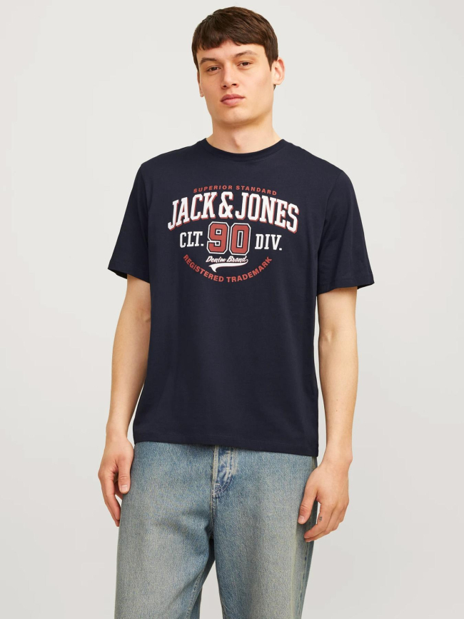 T-shirt logo o-neck bleu marine homme - Jack & Jones