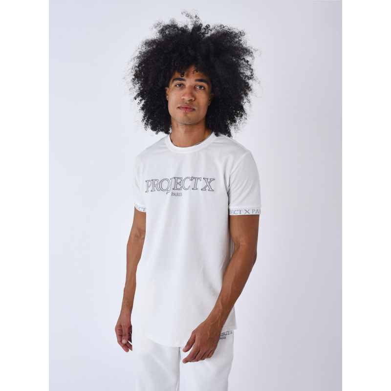 T-shirt logo brodé blanc homme - Project X Paris