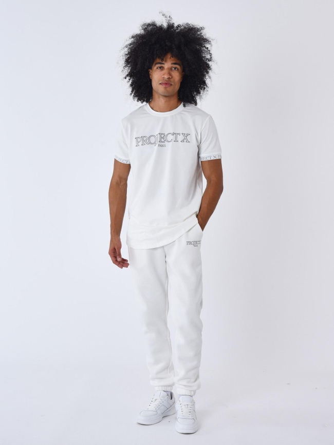 T-shirt logo brodé blanc homme - Project X Paris