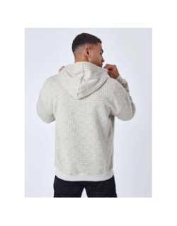 Sweat imprimés logo brodé beige homme - Project X Paris