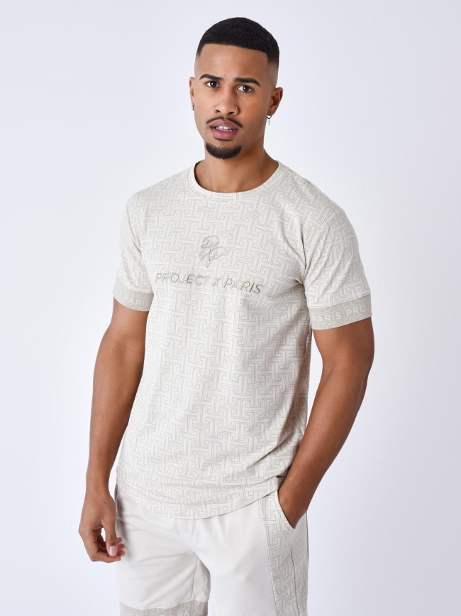 T-shirt imprimés logo beige homme - Project X Paris