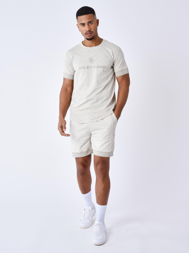 T-shirt imprimés logo beige homme - Project X Paris