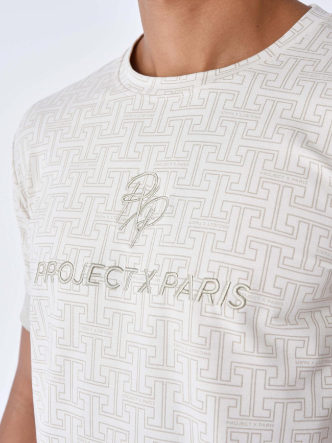 T-shirt imprimés logo beige homme - Project X Paris