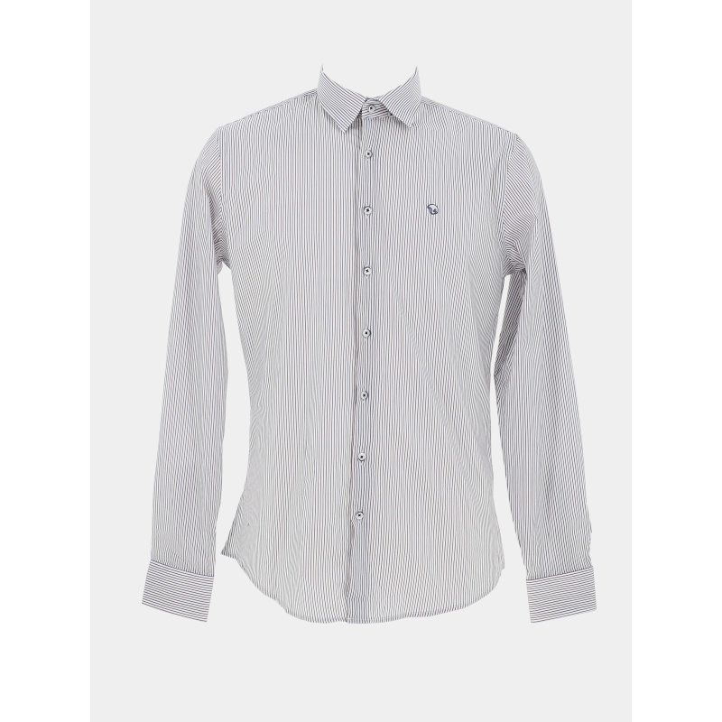 Chemise classic rayures blanc homme - Benson & Cherry