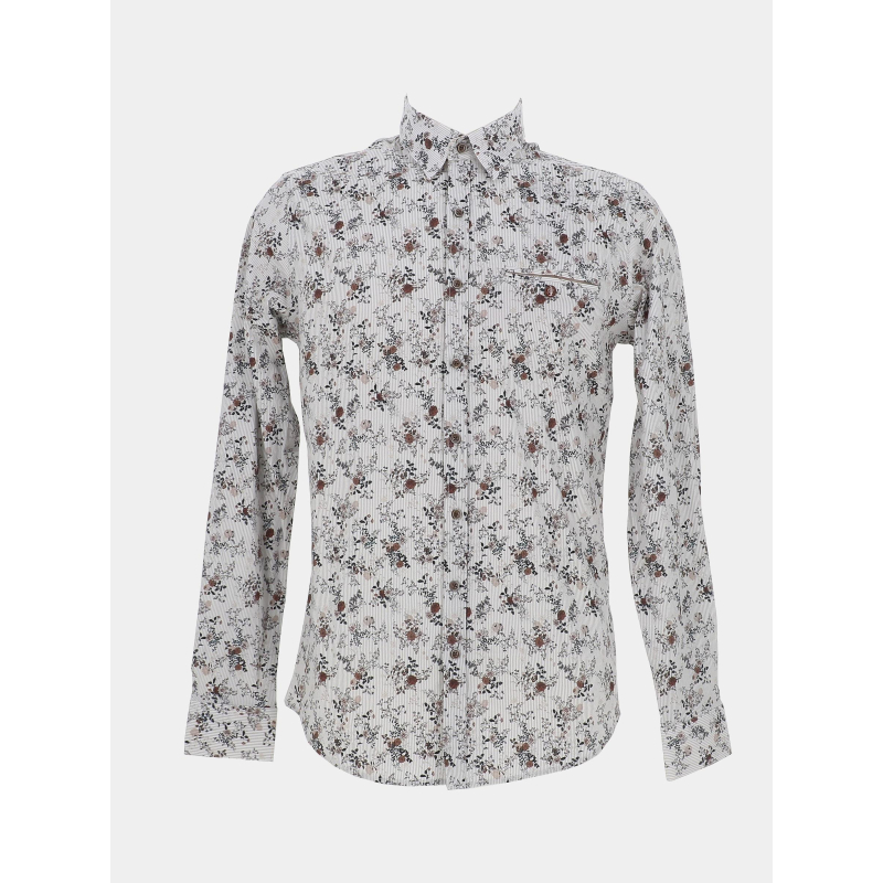 Chemise linove à fleurs blanc homme - Benson & Cherry