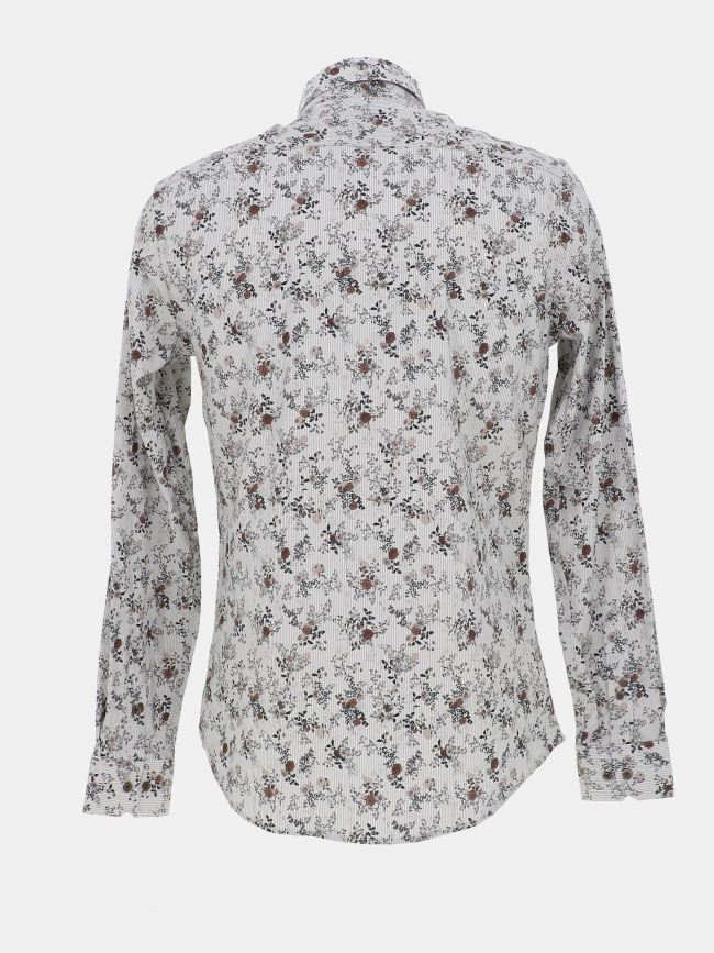 Chemise linove à fleurs blanc homme - Benson & Cherry