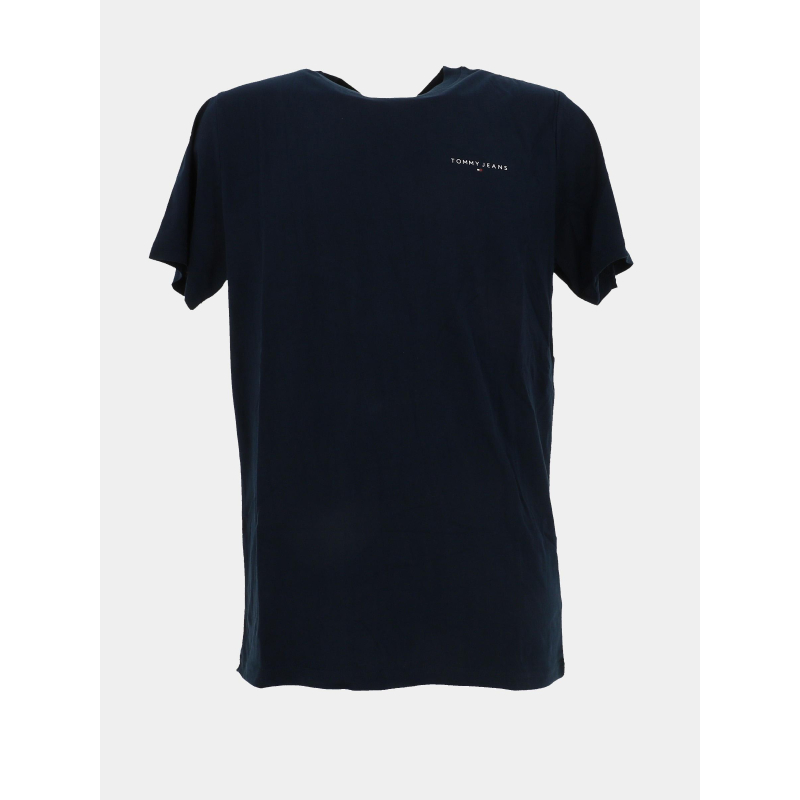 T-shirt slim linear logo bleu marine homme - Tommy Jeans