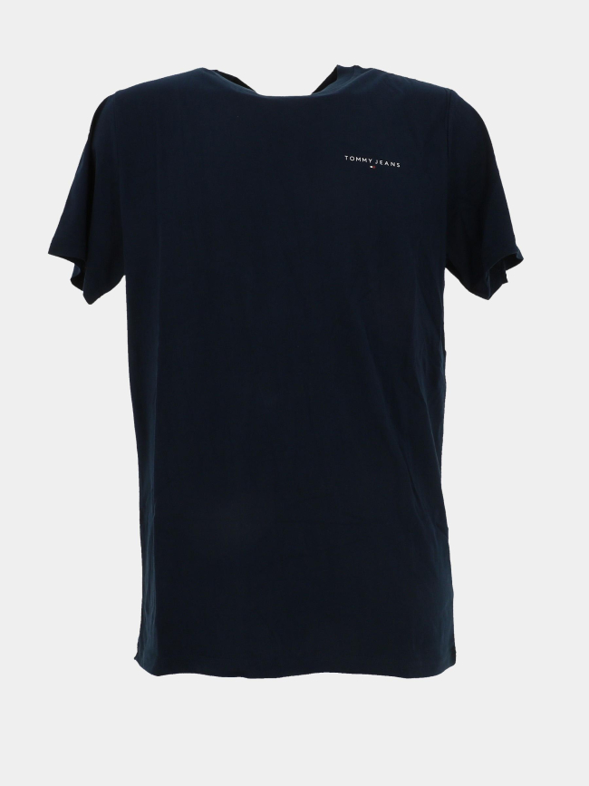 T-shirt slim linear logo bleu marine homme - Tommy Jeans