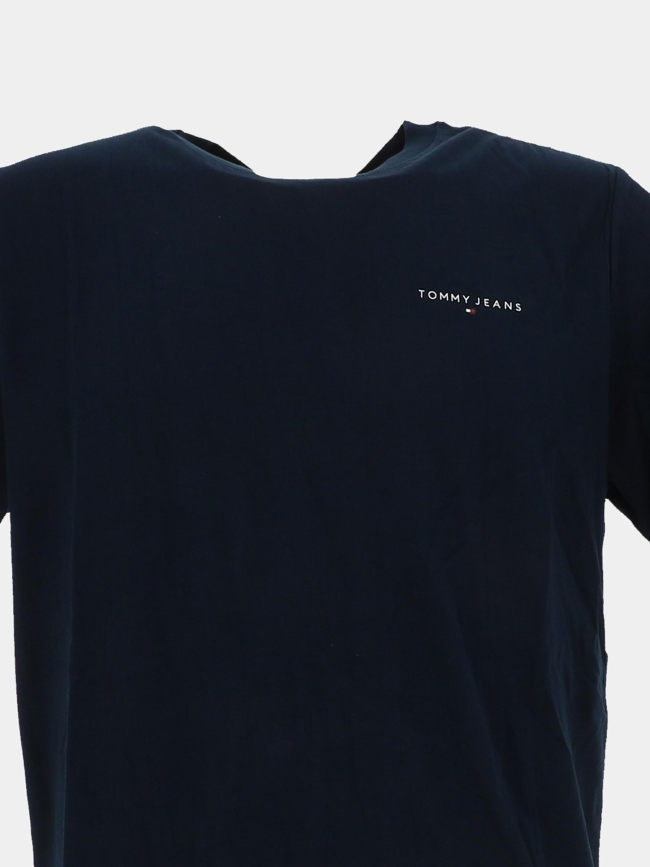 T-shirt slim linear logo bleu marine homme - Tommy Jeans