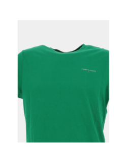 T-shirt slim linear logo vert homme - Tommy Jeans