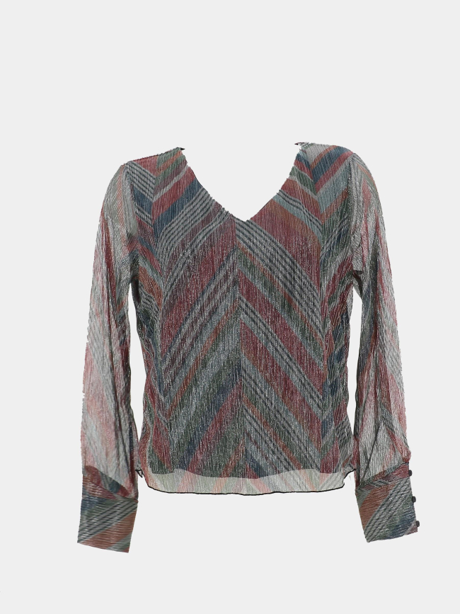 Blouse col v bianca multicolore femme - Only