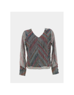 Blouse col v bianca multicolore femme - Only