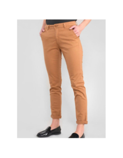 Pantalon slim dily 6 marron femme - Le Temps Des Cerises