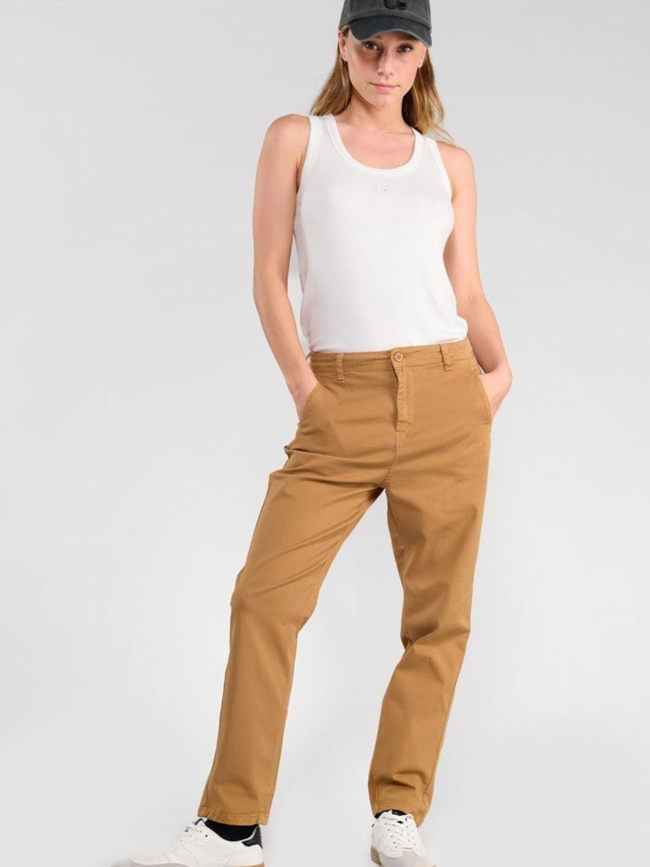 Pantalon chino erle marron femme - Le Temps Des Cerises