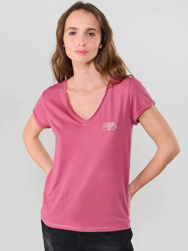 T-shirt smallvtrame rose femme - Le Temps Des Cerises