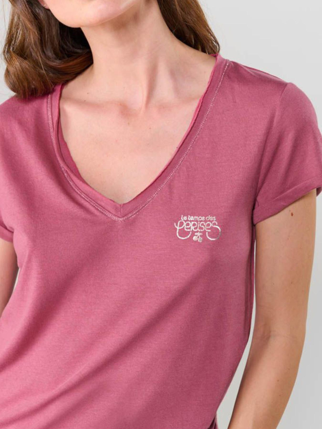 T-shirt smallvtrame rose femme - Le Temps Des Cerises