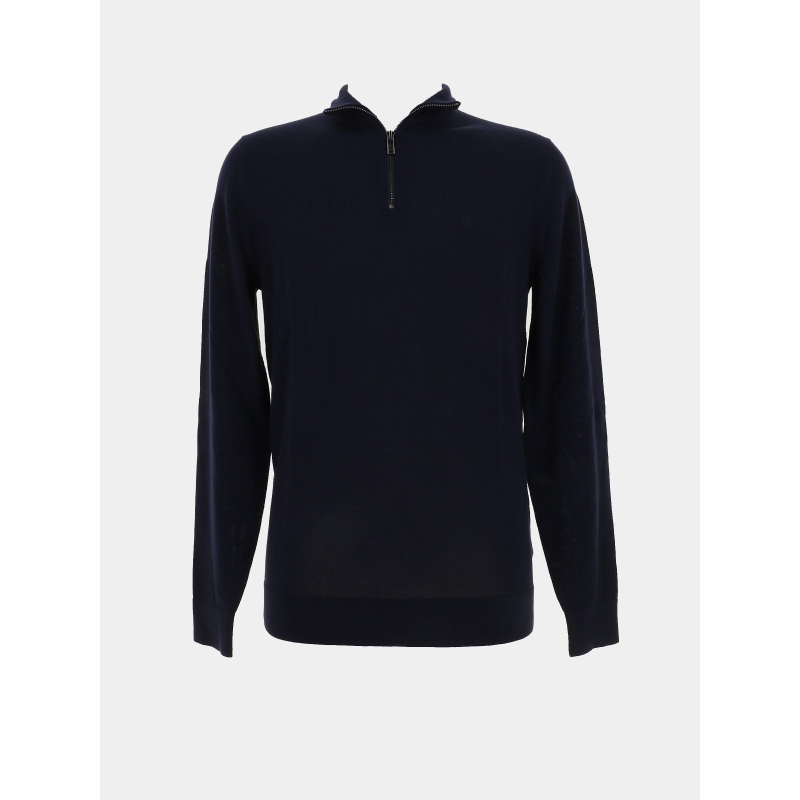 Pull en laine merino zip bleu marine homme - Calvin Klein