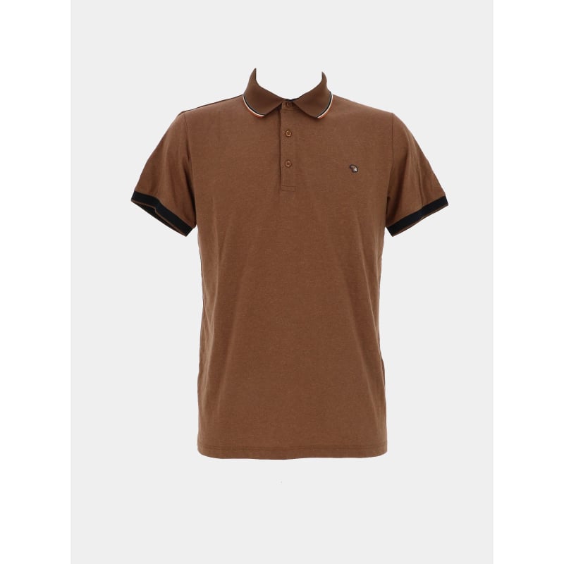 Polo signature marron homme - Benson & Cherry