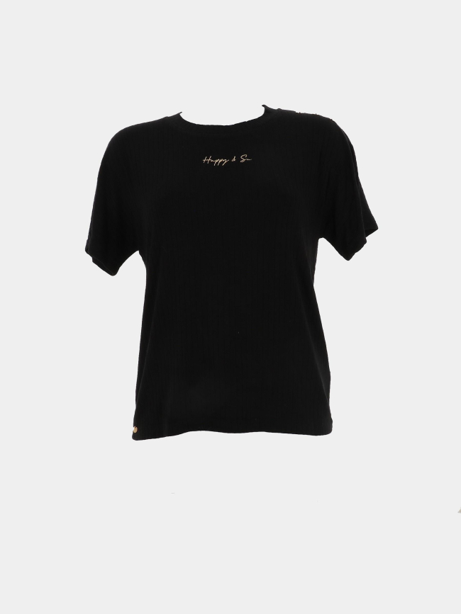 T-shirt loose gabrielle noir femme - Happy & So