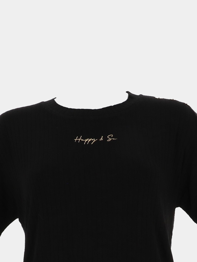 T-shirt loose gabrielle noir femme - Happy & So