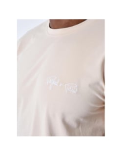 T-shirt coupe droite logo brodé beige homme - Project x Paris