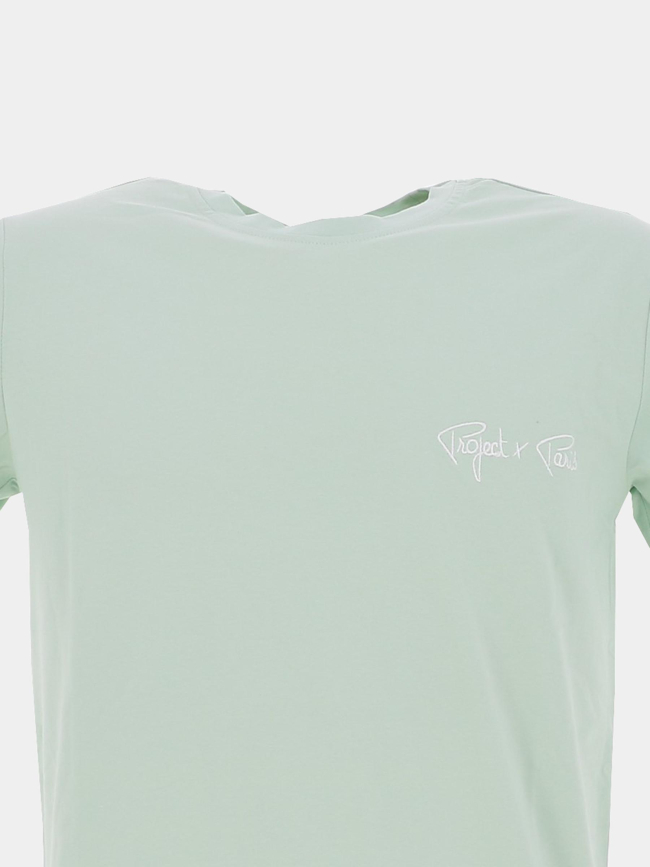 T-shirt brodé logo uni vert d'eau homme - Project X Paris